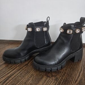Steve Madden Black Ankle Boots with Embellishments